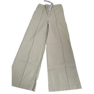 Missguided pants trousers dress wide leg NEW khaki/tan TALL SZ MD Pockets